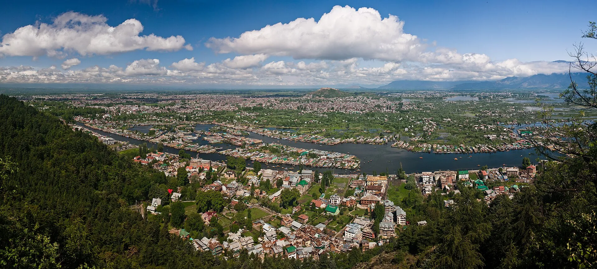 Panorama of Srinagar and Dal Lake